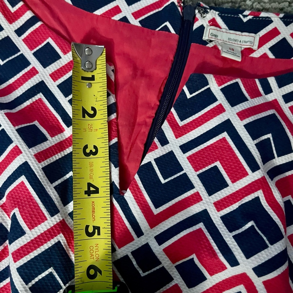 GAP Size 10 Pink White & Blue Geometric Dress - Picture 14 of 14